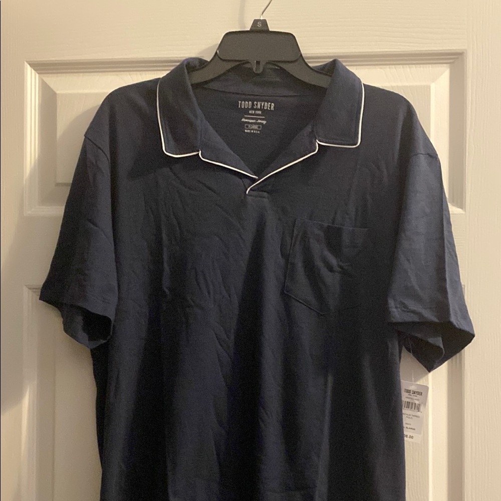 Todd Snyder Blue Polo Shirt Performance Style
